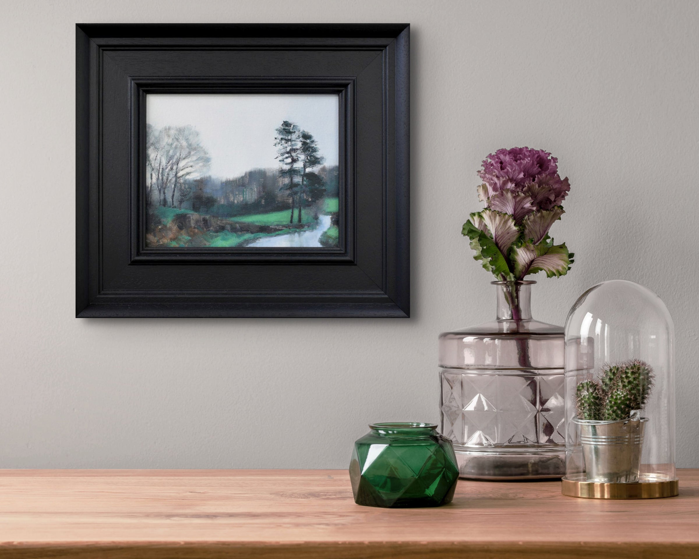2 Pines Reflected on Wet Tarmac