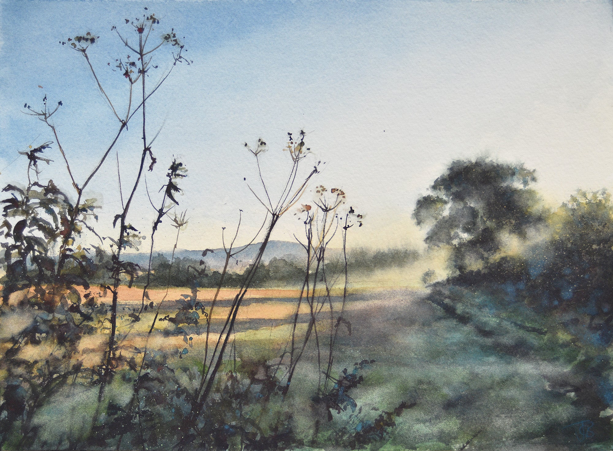 Autumn Dawn Mist, 2020, Watercolour on Saunders Waterford Cotton Rag, 29 x 38 cm