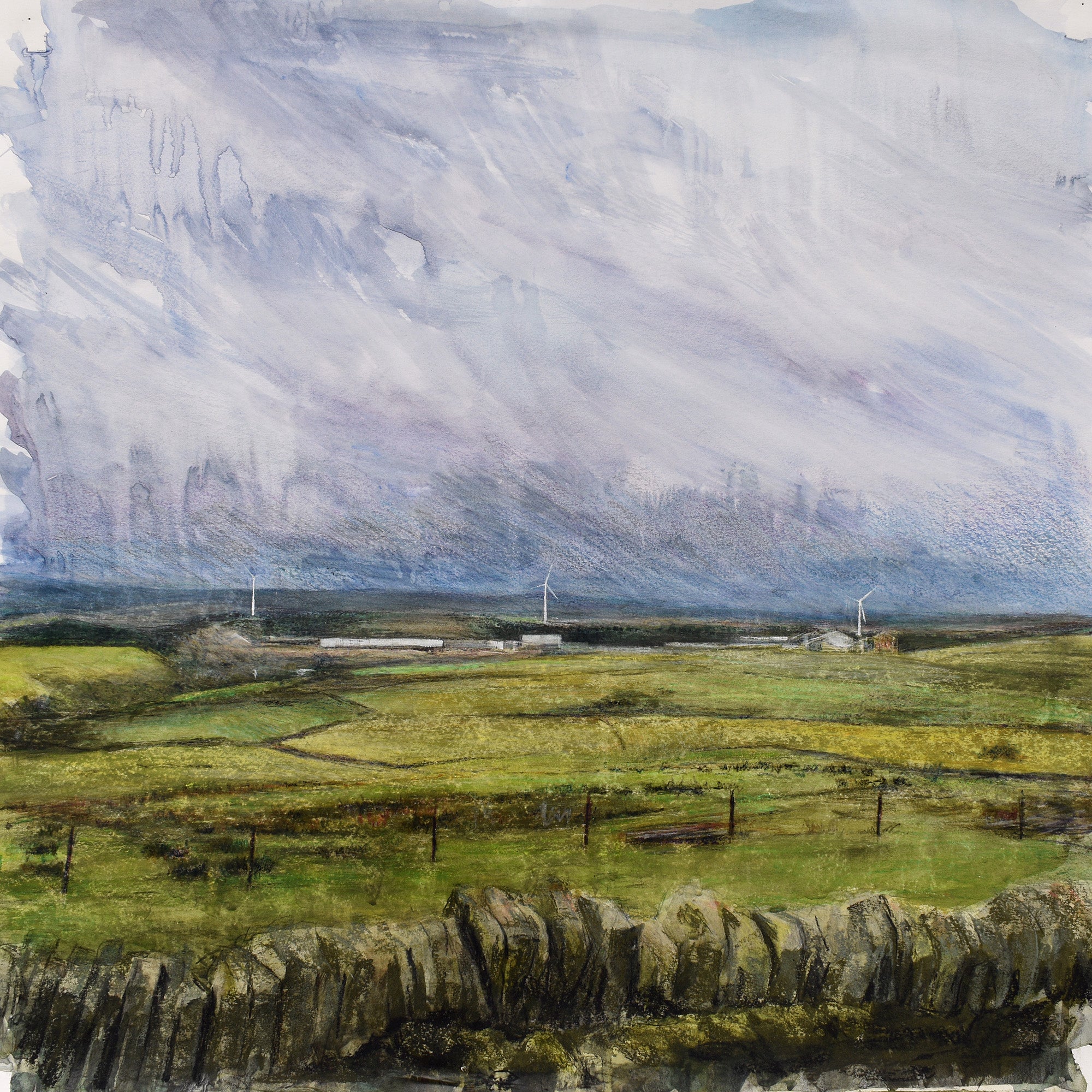 The Pipeworks (Study), 2021, mixed media on Fabriano paper, 60 x 60 cm